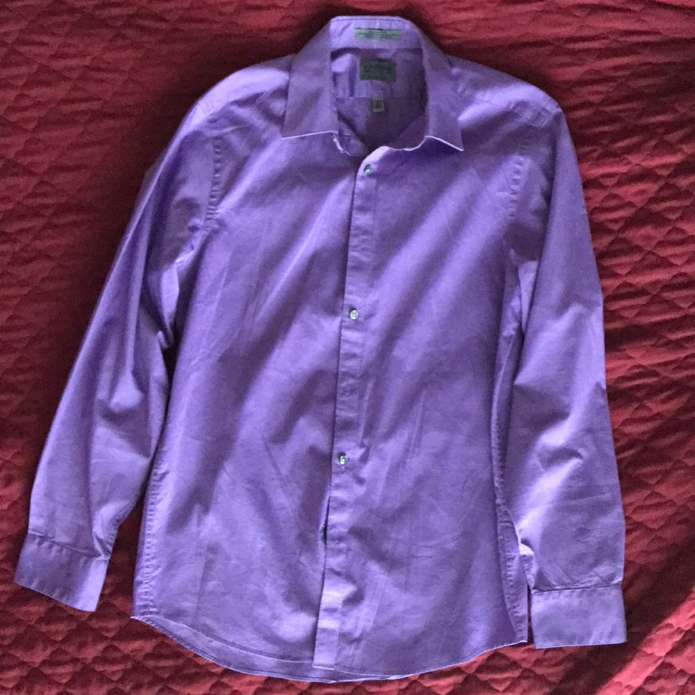 Slim fit purple Arrow button up shirt